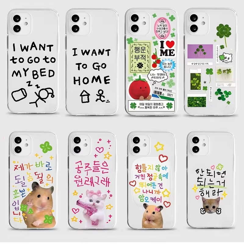 Phone Cases Korea - Funda Transparente Coreana con Trébol de