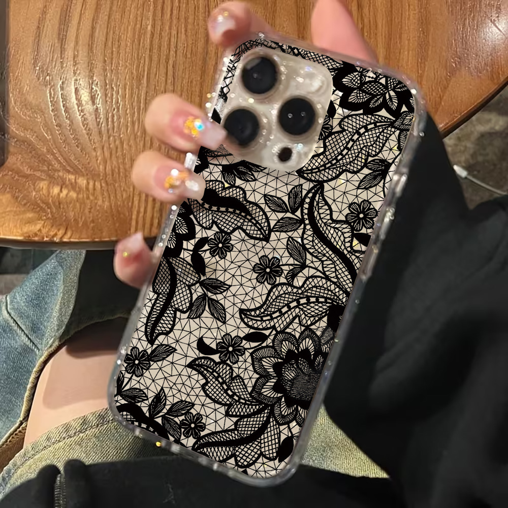 Funda Transparente con Flores  - Glitter Shockproof Case reseña y precio